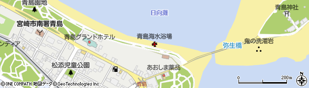 青島海水浴場周辺の地図