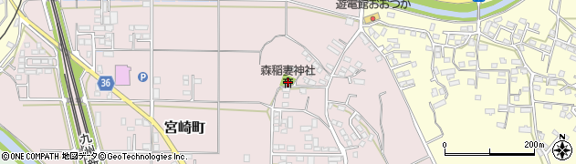 森稲妻神社周辺の地図