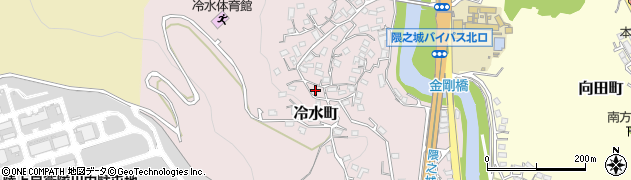 鹿児島県薩摩川内市冷水町周辺の地図