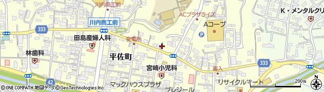 鹿児島県薩摩川内市平佐町周辺の地図