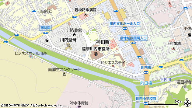 〒895-0000 鹿児島県薩摩川内市（以下に掲載がない場合）の地図