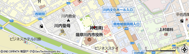 鹿児島県薩摩川内市神田町周辺の地図