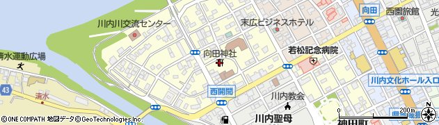 向田神社周辺の地図