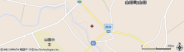 都城市　山田子育て支援センター周辺の地図
