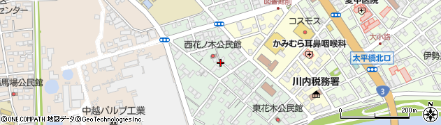鹿児島県薩摩川内市花木町周辺の地図