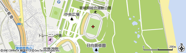 宮崎県総合運動公園陸上競技場周辺の地図
