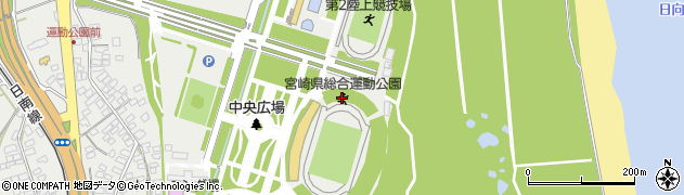 宮崎県総合運動公園周辺の地図