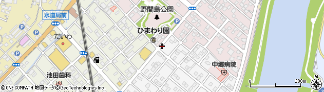 中郷病院入口周辺の地図