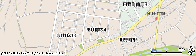 宮崎県宮崎市田野町あけぼの４丁目周辺の地図