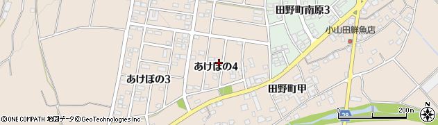 宮崎県宮崎市田野町（あけぼの４丁目）周辺の地図