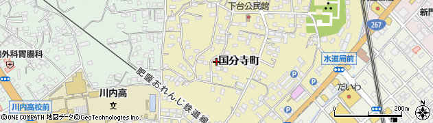 鹿児島県薩摩川内市国分寺町周辺の地図