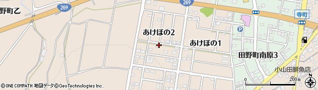 宮崎県宮崎市田野町（あけぼの２丁目）周辺の地図