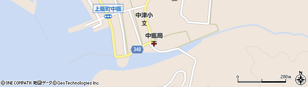 中甑郵便局周辺の地図
