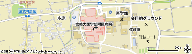 宮崎大学　看護師宿舎周辺の地図