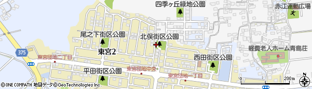 北俣街区公園トイレ周辺の地図