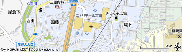 宮崎県宮崎市源藤町（東田）周辺の地図
