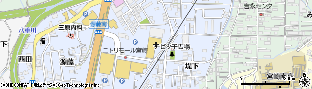 ユニクロニトリモール宮崎店周辺の地図