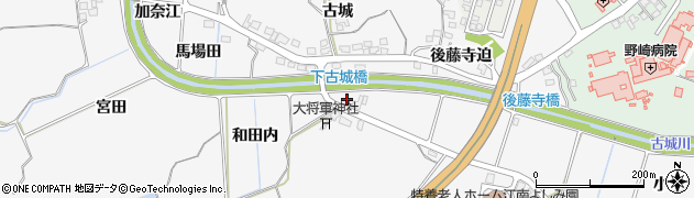 宮崎県宮崎市古城町北田周辺の地図