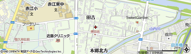 宮崎県宮崎市田吉周辺の地図