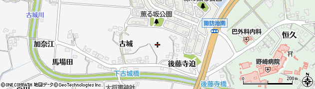 宮崎県宮崎市古城町周辺の地図