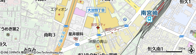 宮交シティ周辺の地図