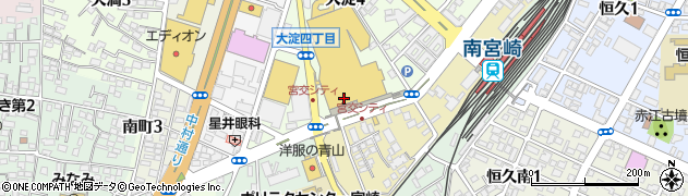 宮崎市宮交シティ市民サービスコーナー周辺の地図