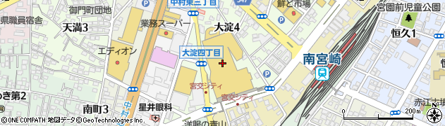 イオン南宮崎店周辺の地図