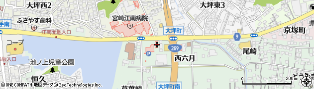 宮崎県宮崎市大坪町西六月2197周辺の地図
