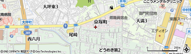 宮崎県宮崎市京塚町周辺の地図