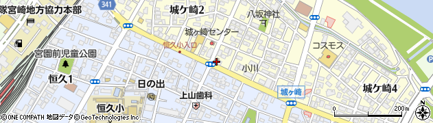 宮崎城ケ崎郵便局周辺の地図
