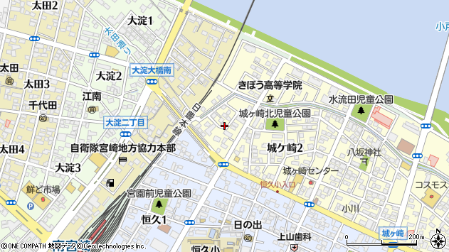〒880-0917 宮崎県宮崎市城ケ崎の地図