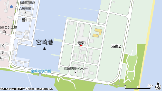 〒880-0851 宮崎県宮崎市港東の地図
