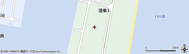 宮崎県宮崎市港東周辺の地図