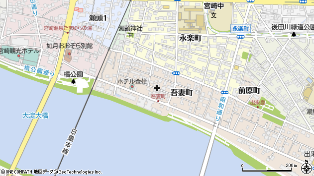 〒880-0864 宮崎県宮崎市吾妻町の地図