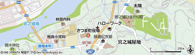 ホワイト急便宮之城駅前店周辺の地図