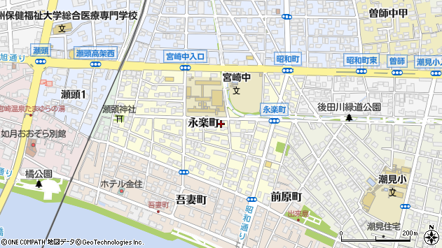 〒880-0872 宮崎県宮崎市永楽町の地図