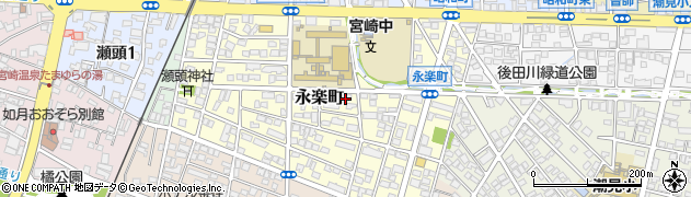 宮崎県宮崎市永楽町周辺の地図