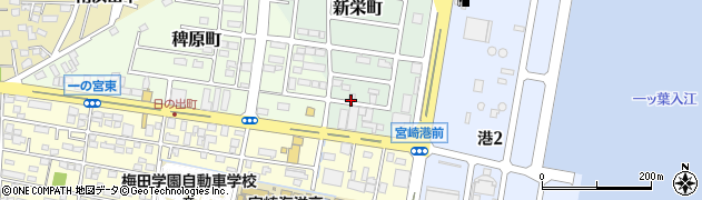 宮崎県宮崎市新栄町周辺の地図