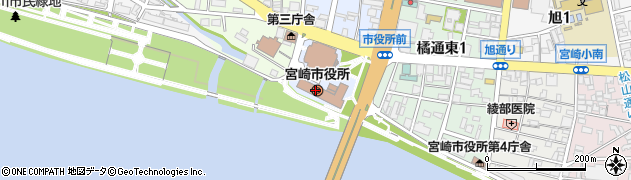 宮崎市役所総務部　人事課周辺の地図