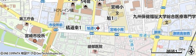 セブンイレブン宮崎旭１丁目店周辺の地図