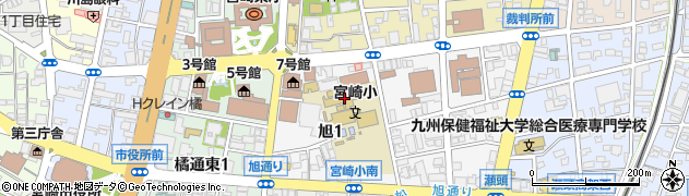 宮崎市役所諸施設等　児童館・児童クラブ宮崎児童クラブ周辺の地図
