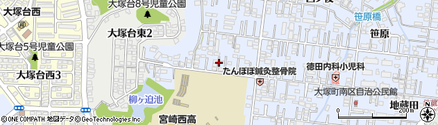 宮崎県宮崎市大塚町（柳ケ迫）周辺の地図
