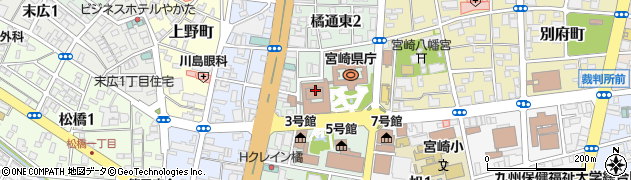 宮崎県庁　福祉保健部長寿介護課医療・介護連携推進室地域包括ケア推進担当周辺の地図