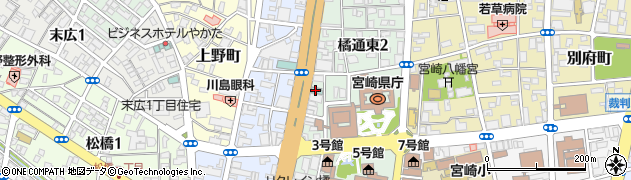 スーパーホテル宮崎天然温泉周辺の地図