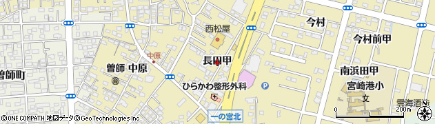 宮崎県宮崎市吉村町（長田甲）周辺の地図