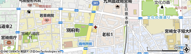 ローソン宮崎老松一丁目店周辺の地図