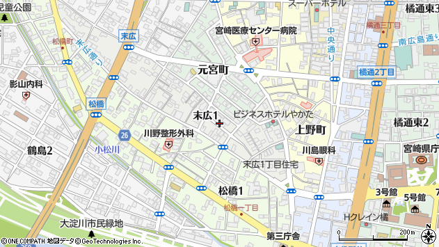 〒880-0012 宮崎県宮崎市末広の地図