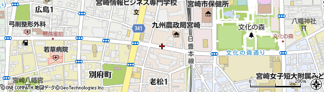 宮崎県宮崎市老松周辺の地図