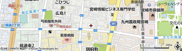 株式会社宮崎太陽銀行　中央管理室宮崎ローンプラザ周辺の地図