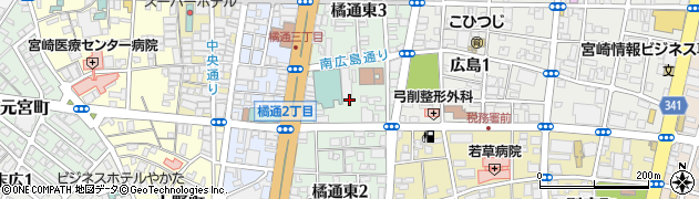 宮崎県宮崎市橘通東周辺の地図